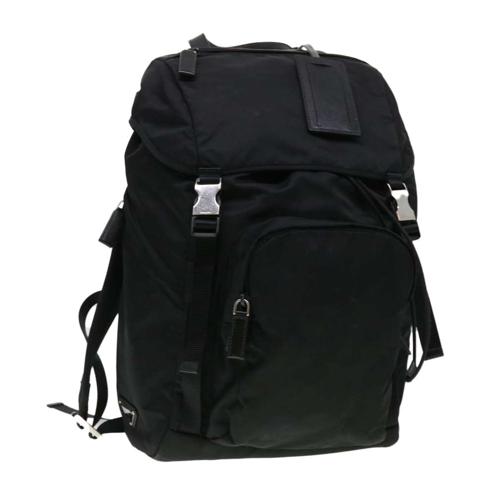 PRADA Backpack Nylon Black Auth